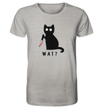 Laden Sie das Bild in den Galerie-Viewer, Wat mit Katze - Organic Shirt (meliert)