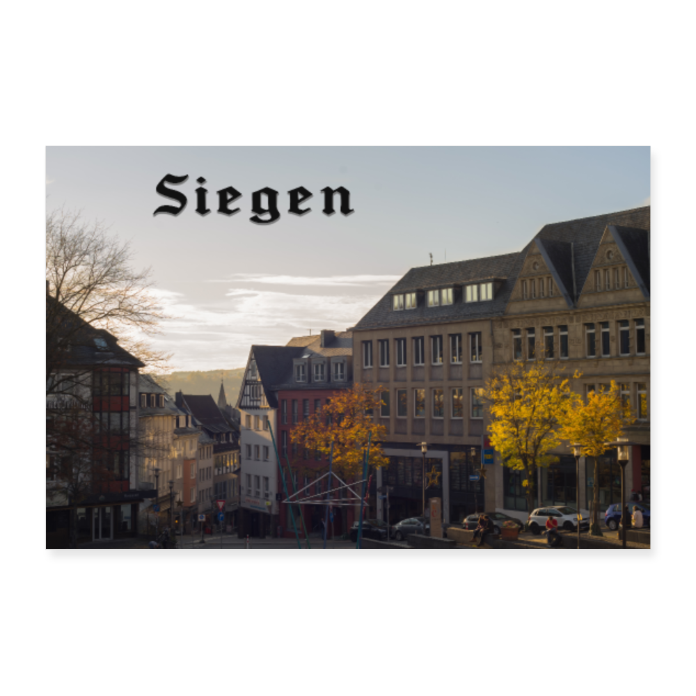 Siegen Oberstadt - Wandposter - Weiß