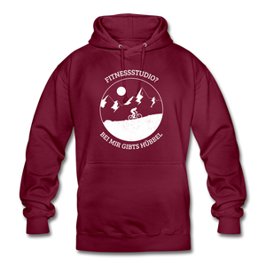 Fitnessstudio? Bei mir gibts Hübbel - Hoodie - Bordeaux