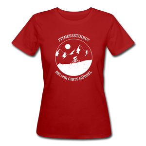 Fitnessstudio? Bei mir gibts Hübbel - Bio Shirt - Dunkelrot