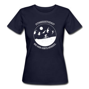 Fitnessstudio? Bei mir gibts Hübbel - Bio Shirt - Navy