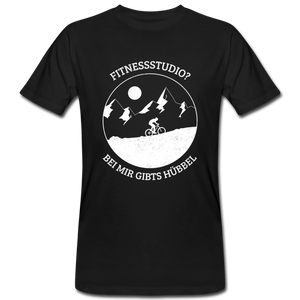 Fitnessstudio? Bei mir gibts Hübbel - Bio Shirt - Schwarz